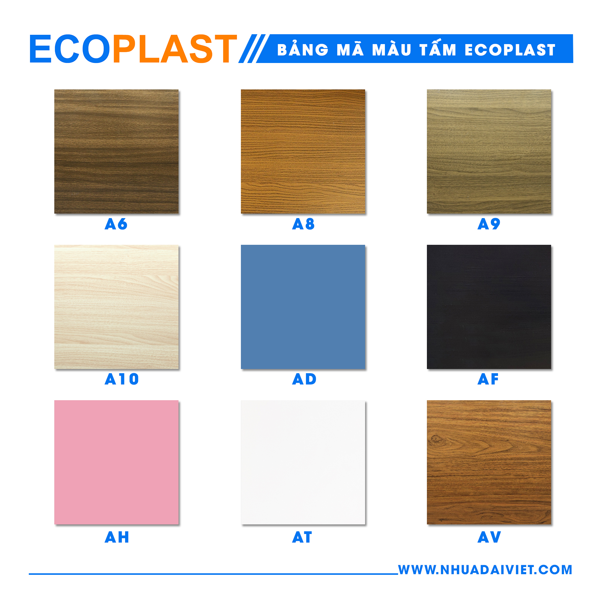 Tấm nội thất ECOPLAST - A10 4 bang ma mau tam nhua noi that Ecoplast 1