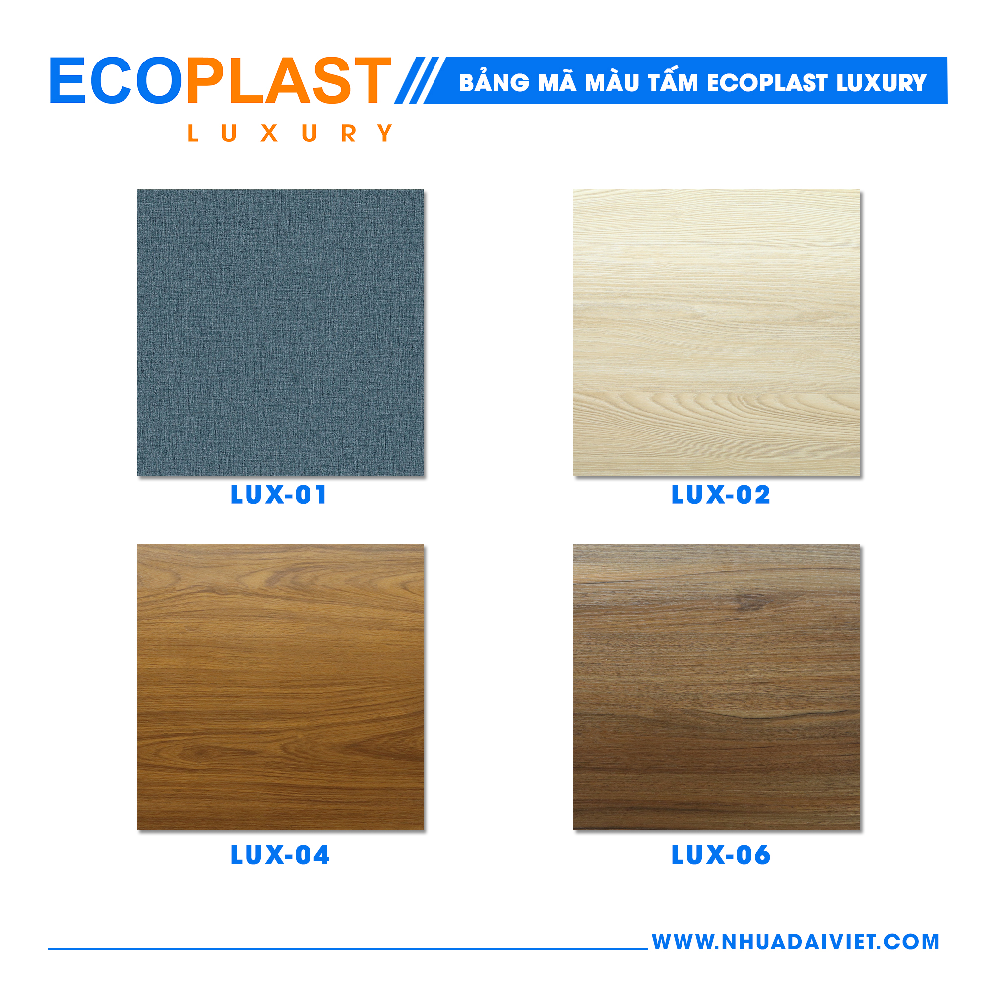 Tấm nội thất ECOPLAST LUXURY - LUX 04 6 bang ma mau tam nhua noi that ecoplast