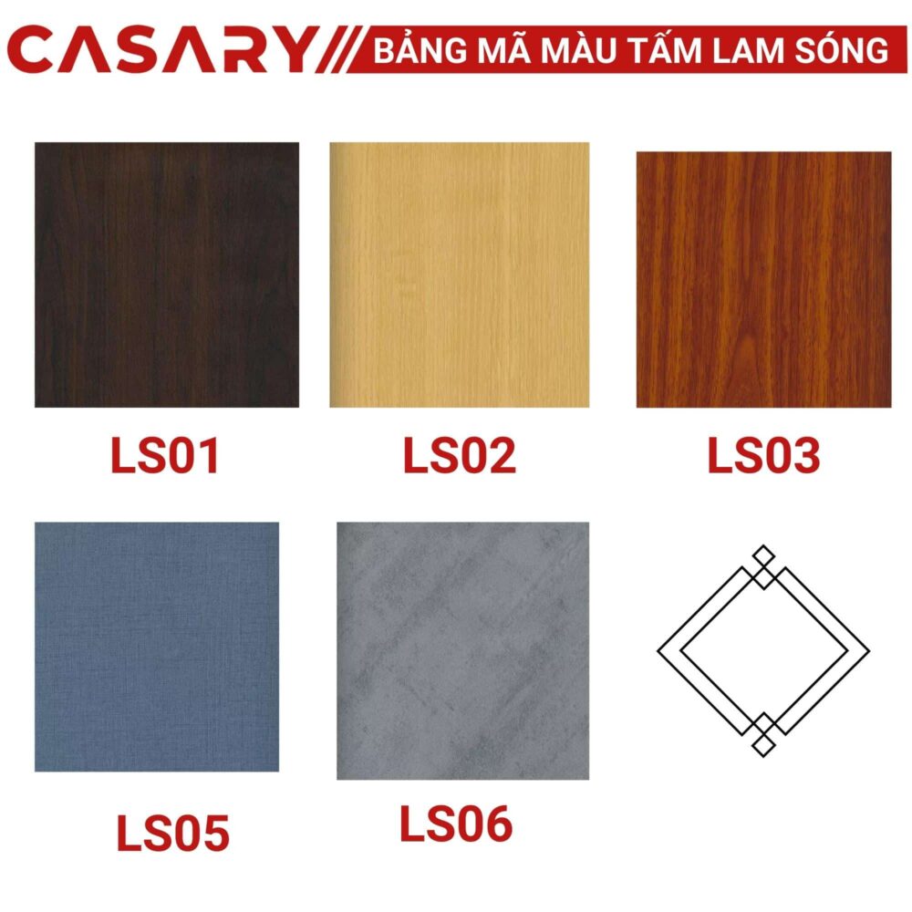 Tấm Ốp Lam 5 Sóng Thấp Casary - LS02 3 bang ma mau tam lam song 1